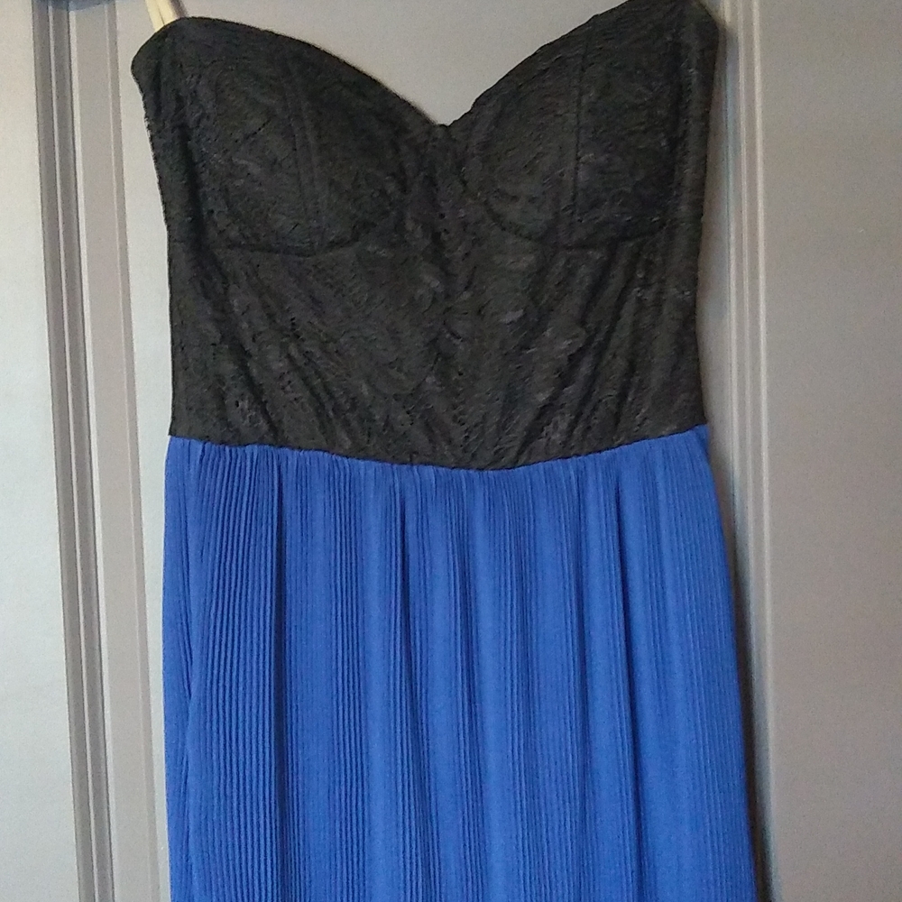 Pink Owl Corset Maxi Dress Black and Navy Blue, Women Size M